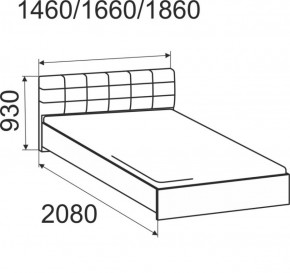 Кровать интерьерная Лита с латами 1400*2000 в Асбесте - asbest.mebel-e96.ru