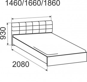 Кровать интерьерная Лита с латами 1800*2000 в Асбесте - asbest.mebel-e96.ru