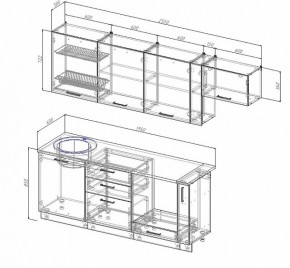 Кухонный гарнитур Лофт 2550 в Асбесте - asbest.mebel-e96.ru