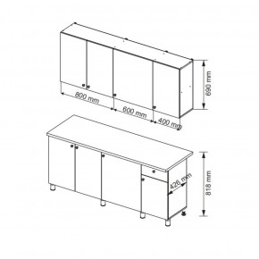 Кухонный гарнитур POINT 1800 мм (Гор) в Асбесте - asbest.mebel-e96.ru