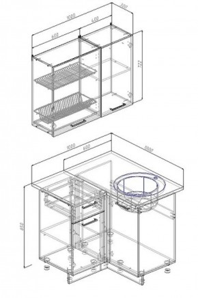 Кухонный гарнитур угловой Прима 1000*1000 в Асбесте - asbest.mebel-e96.ru