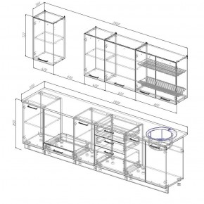 Кухонный гарнитур Вегас 2800 в Асбесте - asbest.mebel-e96.ru