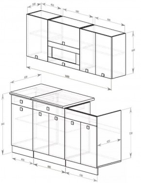 Кухонный гарнитур Виола 1600 мм (Зарон) в Асбесте - asbest.mebel-e96.ru