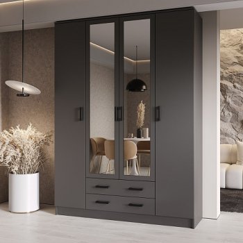 Шкаф Квадро 1600 мм Графит (Эра) в Асбесте - asbest.mebel-e96.ru