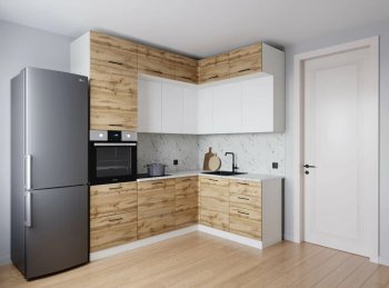 Кухонный гарнитур угловой Лада 2200*1700 мм (Санвут) в Асбесте - asbest.mebel-e96.ru