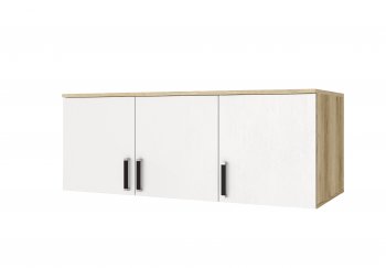 Шкаф Лагуна с антресолью делано/белый (Текс) в Асбесте - asbest.mebel-e96.ru