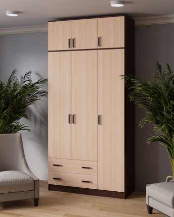 Шкаф Лагуна с антресолью венге/дуб (Текс) в Асбесте - asbest.mebel-e96.ru