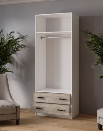 Шкаф 800 мм Лагуна с антресолью дуб юкон (Текс) в Асбесте - asbest.mebel-e96.ru