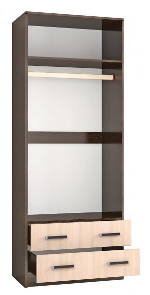 Шкаф 800 мм Лагуна с антресолью венге/дуб (Текс) в Асбесте - asbest.mebel-e96.ru