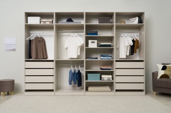 Гардеробная/шкаф 3200 мм Ларго №2 открытая Кашемир (Миф) в Асбесте - asbest.mebel-e96.ru