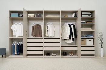 Гардеробная/шкаф 4000 мм Ларго №4 Кашемир (Миф) в Асбесте - asbest.mebel-e96.ru