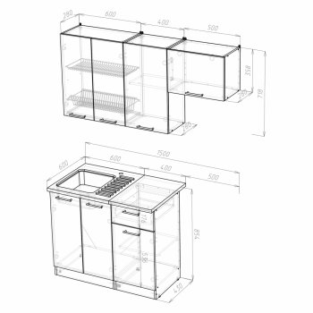 Кухонный гарнитур Лариса нормал 2 1500 мм (Герда) в Асбесте - asbest.mebel-e96.ru