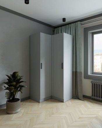 Шкаф угловой Ларс (угол прямой), Серый камень (Микон) в Асбесте - asbest.mebel-e96.ru