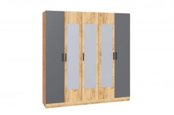 Шкаф 2000 мм Ларс крафт/графит (Микон) в Асбесте - asbest.mebel-e96.ru