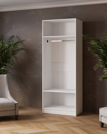 Шкаф 800 мм Ларс с зеркалом белый (Микон) в Асбесте - asbest.mebel-e96.ru