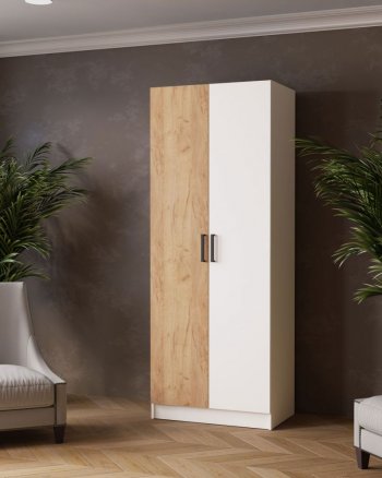 Шкаф 800 мм Ларс без зеркал Белый/Дуб крафт (Микон) в Асбесте - asbest.mebel-e96.ru