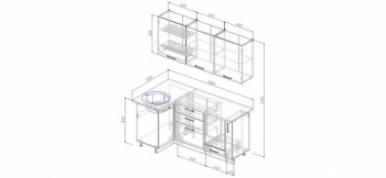 Угловой кухонный гарнитур Латте 1800х1000 мм в Асбесте - asbest.mebel-e96.ru