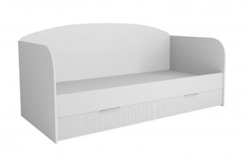 Кровать Лавис ДКД 2000.1 с ящиками белый софт (ДСВ) в Асбесте - asbest.mebel-e96.ru