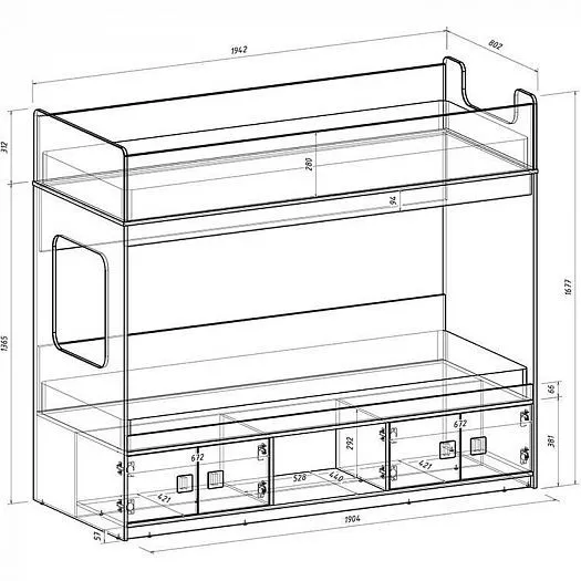 Двухъярусная кровать Легенда D605.3 (190*75) в Асбесте - asbest.mebel-e96.ru