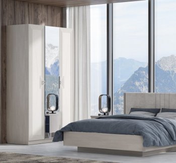 Шкаф распашной 1400 мм Лежер ШК-3103 холст белый (СанТан) в Асбесте - asbest.mebel-e96.ru