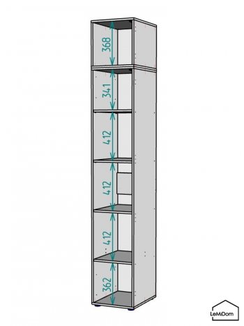 Шкаф с антресолью 400 мм Linnea MHR-1A-2 2450х400х510 (Графит-М 11.1.25) в Асбесте - asbest.mebel-e96.ru