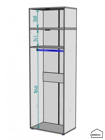 Шкаф с антресолью 800 мм Linnea MHR-2A-1 2450х800х510 (Графит-М 11.1.25) в Асбесте - asbest.mebel-e96.ru