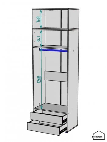 Шкаф с антресолью 800 мм Linnea MHR-2A-3 2450х800х510 (Графит-М 11.1.25) в Асбесте - asbest.mebel-e96.ru