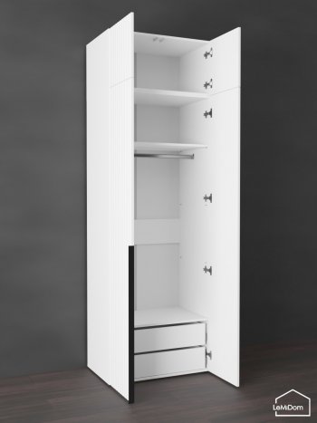 Шкаф с антресолью 800 мм Linnea MHR-2A-3 2450х800х510 (Белый-М 11.1.1) в Асбесте - asbest.mebel-e96.ru
