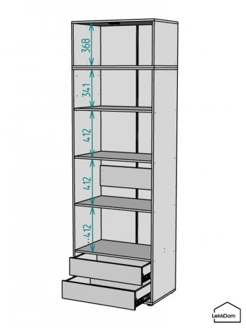 Шкаф с антресолью 800 мм Linnea MHR-2A-4 2450х800х510 (Белый-М 11.1.2) в Асбесте - asbest.mebel-e96.ru