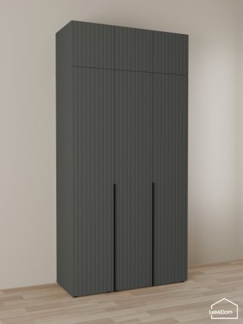 Шкаф с антресолью 1200 мм Linnea MHR-3A-1 2450х1200х510 (Графит-М 11.1.25) в Асбесте - asbest.mebel-e96.ru