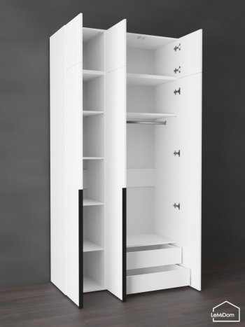Шкаф с антресолью 1200 мм Linnea MHR-3A-2 2450х1200х510 (Белый-М 11.1.2) в Асбесте - asbest.mebel-e96.ru