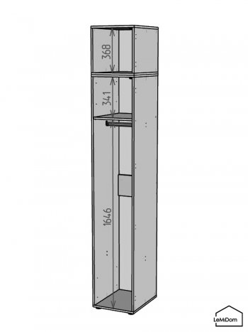 Шкаф с антресолью 400 мм Linnea MHR-1A-1 2450х400х510 (Белый-М 11.1.1) в Асбесте - asbest.mebel-e96.ru