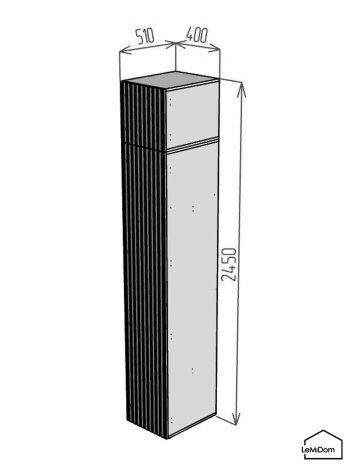 Шкаф с антресолью 400 мм Linnea MHR-1A-1 2450х400х510 (Белый-М 11.1.2) в Асбесте - asbest.mebel-e96.ru