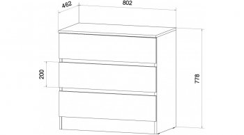 Комод 3 ящика Ленора вотан/Кашемир (Лин) в Асбесте - asbest.mebel-e96.ru