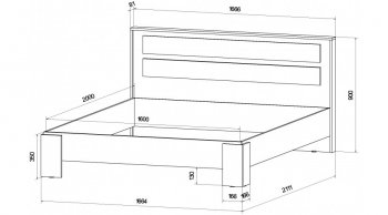 Кровать двуспальная Ленора вотан/Кашемир (Лин) в Асбесте - asbest.mebel-e96.ru
