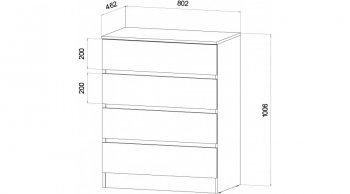 Комод 4 ящика Ленора вотан/Кашемир (Лин) в Асбесте - asbest.mebel-e96.ru