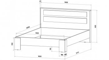 Кровать двуспальная Ленора вотан/Кашемир (Лин) в Асбесте - asbest.mebel-e96.ru