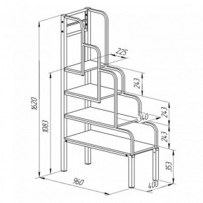 Лестница для металлических кроватей Черный/Венге в Асбесте - asbest.mebel-e96.ru