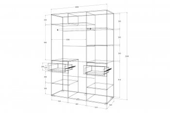 Шкаф 1600 мм Лиана графит (Зарон) в Асбесте - asbest.mebel-e96.ru