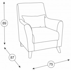 Либерти кресло, ткань ТК 231, ШхГхВ 75х87х89 см. в Асбесте - asbest.mebel-e96.ru