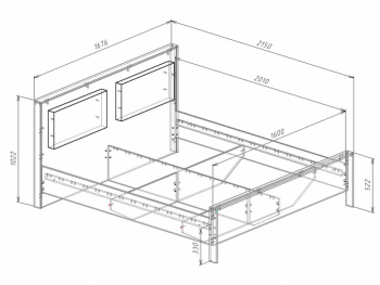 Кровать Либерти 1600/1800 мм с плитой 22 (Росток) в Асбесте - asbest.mebel-e96.ru