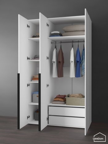 Шкаф Linnea MHR-3-2 2050х1200х510 (Белый-М 11.1.2) в Асбесте - asbest.mebel-e96.ru