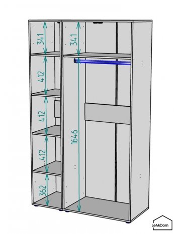 Шкаф Linnea MHR-3-1 2050х1200х510 (Графит-М 11.1.25) в Асбесте - asbest.mebel-e96.ru