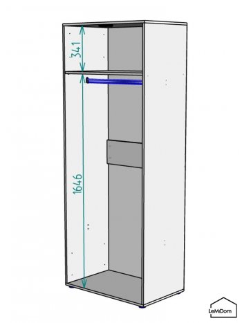 Шкаф Linnea MHR-2 2050х800х510 (ДВ-М 11.1.25) в Асбесте - asbest.mebel-e96.ru