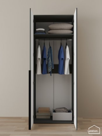 Шкаф Linnea MHR-2 2050х800х510 (Графит-М 11.1.25) в Асбесте - asbest.mebel-e96.ru