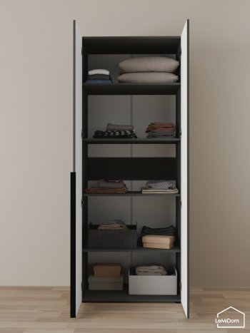 Шкаф Linnea MHR-2-2 2050х800х510 (Графит-М 11.1.25) в Асбесте - asbest.mebel-e96.ru