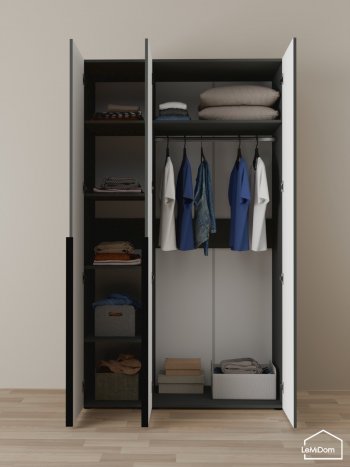 Шкаф Linnea MHR-3-1 2050х1200х510 (Графит-М 11.1.25) в Асбесте - asbest.mebel-e96.ru