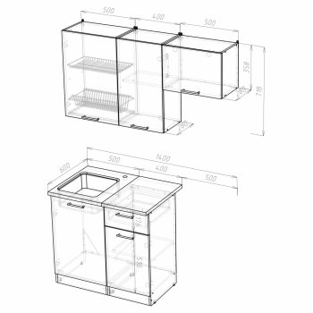 Кухонный гарнитур Лира медиум 1400 мм (Герда) в Асбесте - asbest.mebel-e96.ru