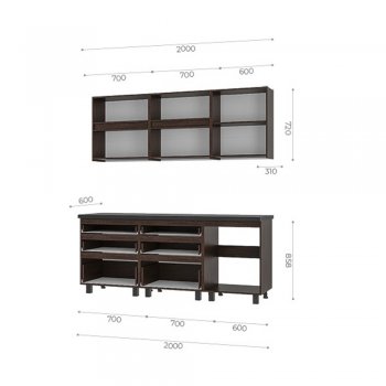 Кухонный гарнитур Лофт 2000 мм (БТС) в Асбесте - asbest.mebel-e96.ru