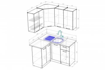 Кухонный гарнитур Лоретта прайм 1200х1400 мм (Герда) в Асбесте - asbest.mebel-e96.ru